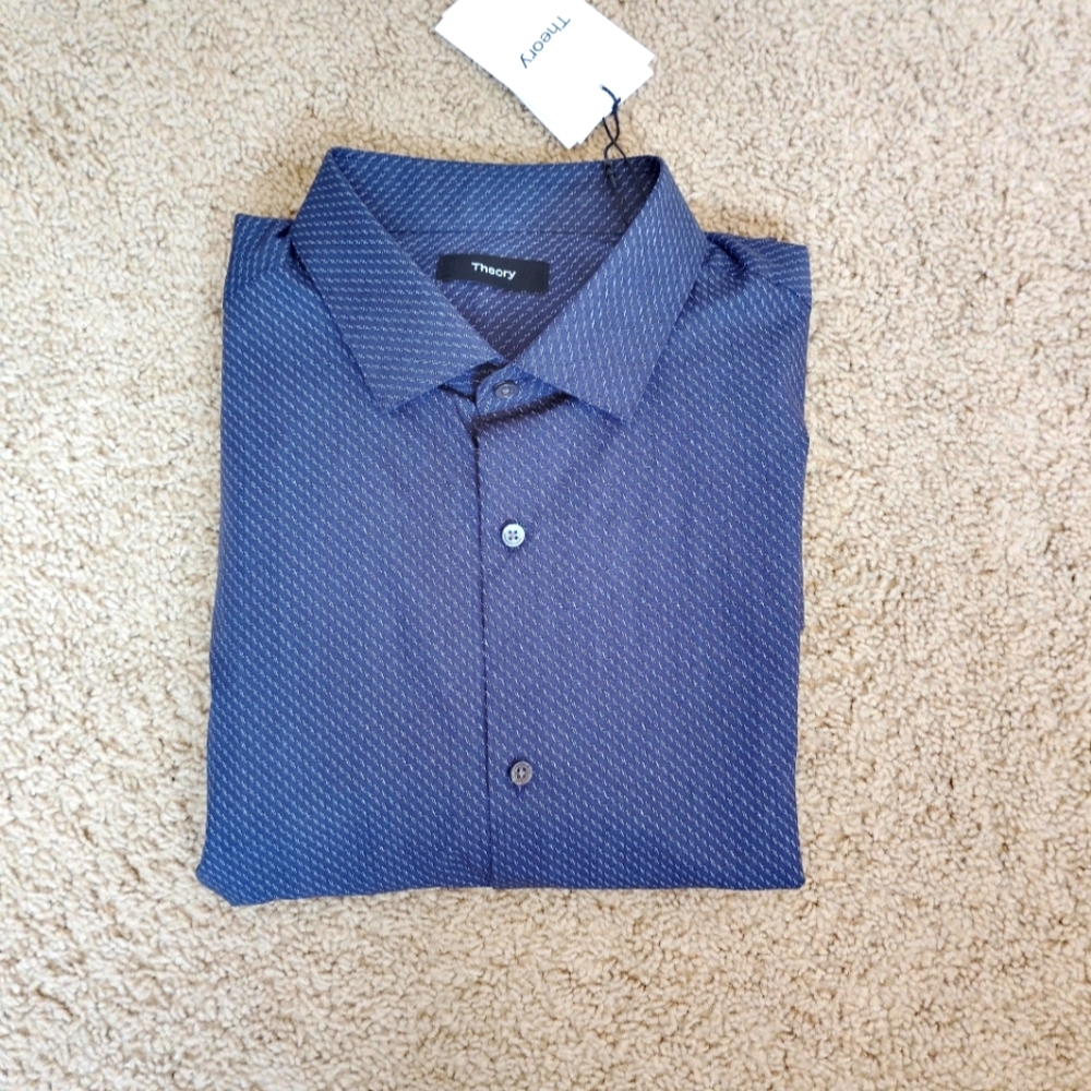 NEW Theory Men's Blue Casual Shirt